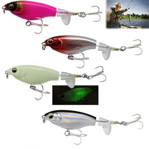 Leurre De P&ecirc;Che, Topwater Leurre De P&ecirc;Che Flottant, Poissons Nageur Flottants, avec Crochet Bkk Queue Rotative pour Perche Et Poisson-Chat, Leurres De Tra&icirc;Ne pour d'eau Douce Et d'eau Sal&eacute;E (heqiwen, neuf)