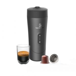 Handpresso Auto | Machine &agrave; caf&eacute; expresso portable 19 bars pour voiture et voyage | compatible capsule expresso/capsule r&eacute;utilisable | Cafeti&egrave;re de voyage compacte, sans fil et rechargeable USB-C (Handpresso Europe, neuf)