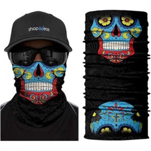 ShopINess Cache-Cou Multifonction Unisexe Foulard Sport Extérieur Tête de Mort Crâne pour Moto Vélo Ski Randonnée (Mort Mexicaine) (ShopINess, neuf)