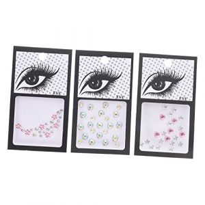 PAMINGONO 3ensembles Lot De Autocollants Pour Yeux Bijoux Pour Visage Et Décorations Avec Pierres Précieuses Délicates (ndunk, neuf)