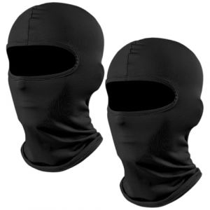 2 Pièces Cagoule Moto Polaire Balaclava, Cagoule Balaclava, Moto, Protection UV, Léger Mince en Lycra Tissu Coupe, Écharpe pour la Moto, Écharpe de Cou d'été, Hommes et Femmes (Noir) (LIN  YAMEIZI UK SHOP, neuf)