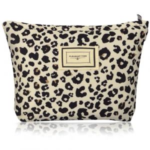 JOOTUEPO Leopard Print Make Up Bag Trousse de Toilette Voyage Femme Léopard Trousse de Maquillage avec Fermeture Éclair Portable pour Cosmétiques/Clés/Bijoux (Jootuepo, neuf)