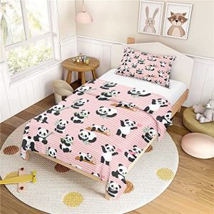 Morbuy Parure de Lit 90x190 Enfant - Panda Housse de Couette 90x190 et Taie d'oreiller 40x60 cm - Dessins animés Housses de Couettes Enfant Doux Ensemble de Literie en Microfibre (Morbuy, neuf)