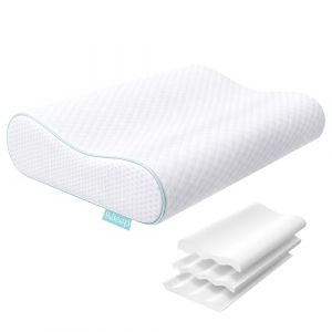 Releep Oreiller R&eacute;glable en Hauteur, Oreiller Ergonomique Cervical, Oreiller Orthop&eacute;dique &agrave; M&eacute;moire de Forme, Anti Ronflement & Anti Douleur, Oreiller Rafra&icirc;chissant, Coussin M&eacute;moire Forme, Doux (Releep, neuf)
