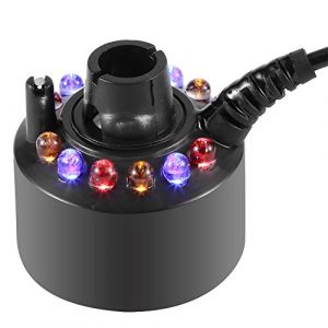 AUNMAS Brumisateur de brumisateur de 12 LED, brumisateur de réservoir de Poissons humidificateur de purificateur d'air d'atomiseur de Machine de Brouillard d'étang de Fontaine d'eau(EU 220V) (Comborte, neuf)