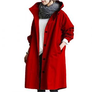 Trenchs pour Femmes Manteau Imperm&eacute;able Pluie Longs Poncho de Pluie Cape de Pluie Anti-Pluie Coupe-Vent Respirant Grande Taille Imperm&eacute;able a Capuche avec Poche Manteau de Pluie (Anglekie, neuf)