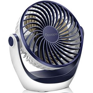 OCOOPA ventilateur silencieux portable, mini ventilateur puissant, 3 Vitesse petit ventilateur table pour La Chambre, bureau, domair,cuisine(Rotation 360°,Alimenté par USB) (Akuyou, neuf)