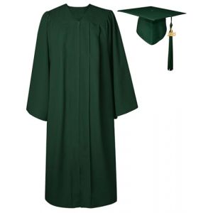GraduatePro Toge Diplome 2025 Chapeau Graduation Cap and Gown Universitaire Costume Americain Adulte École Secondaire Maître Femme Homme Forêt 51FF=51Plus=M Grande taille (GGS SHOP, neuf)