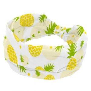 Bandeau pour femme motif ananas tropical frais ananas large bandeau élastique antidérapant bandeau torsadé sport entraînement bandeau cheveux accessoires cheveux (Galens, neuf)