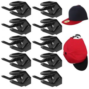 LQUYTA 10 Pi&egrave;ces support casquette,Crochets de Chapeaux,Rangement Casquette, Porte Casquette Mural, Organisateur Casquette Crochet, Pour Chapeaux, &Eacute;charpes, Sacs, Serviettes (CCtunCanton O&Uuml;, neuf)