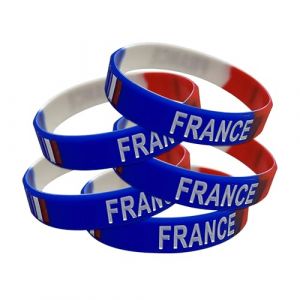 TARIFA UNITED Lot bracelet 5 elastique drapeau francais bracelet homme femmedrapeau fran&ccedil;ais kit supporter France bleu blanc rouge France accessoire caoutchouc (Tarifa United, neuf)