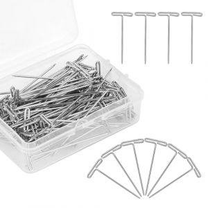 100 Aiguilles T Aiguilles À Cran D'arrêt En Acier Inoxydable Aiguilles Droites Pour Perruques Avec Une Boîte En Plastique T Aiguilles À Cran D'arrêt En Acier Fort Pour Bloquer Les Perruques La Couture (Aaolu, neuf)