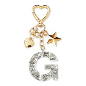 ZVRSUA Nom Lettre Initiale Porte-cl&eacute;s avec Papillon &Eacute;toile pour Adolescentes et Filles et Femmes，Alphabet Initial Keyring pour Portefeuilles Sac &agrave; Main Charme， Letter Keychains (Argent lettre G) (SENBAODZ, neuf)