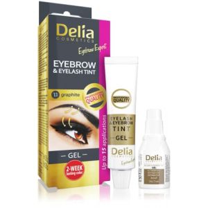 Delia Cosmetics - GRAPHITE - Teinture Sourcils & Cils, Formule Innovante, 15 Applications Faciles, Kit de Traitement Complet (RSBT STORE, neuf)