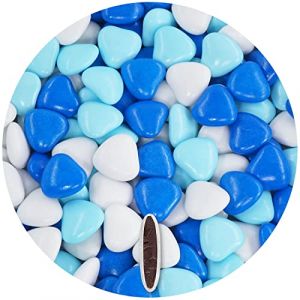 EinsSein 1kg Dragees mariage au chocolat cœur Mix médium blanc-bleu clair-bleu brillant dragées baptême communion amandes feter et recevoir fêter de fete couleur pas cher aux bombe tag voir mes etui (Shopingeneur, neuf)