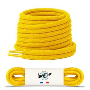 Laceter Lacets Ronds Épais 4mm pour Bottes, Dr Martens, Chaussures de Sécurité, Randonnée, Outdoor, Travail - Robustes, Durables - Fabriqués en Europe Haute Résistance - Jaune banane, 75 cm (Lace'ter, neuf)