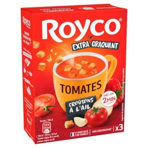 Soupe D&eacute;shydrat&eacute;e Tomates et Cro&ucirc;tons &agrave; l'Ail ROYCO - la boite de 3 sachets Lot De 6 - Par Lot (March&eacute; Parisien, neuf)