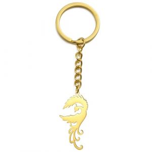 kkjoy Porte-clés Phénix en Acier Inoxydable Pendentif Animal Mythologique Oiseau Porte-clé Sac à main Accessoires Amulette de Renaissance du Phénix pour Femmes Filles (KKJOY, neuf)