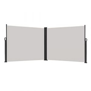 LZQ Auvent Store Lat&eacute;ral Retractable Polyester Paravent Ext&eacute;rieur R&eacute;tractable Brise-Vue Soleil Logement et Soutien Post en Aluminium Extensible Stores pour Jardin, Balcon 180 x 600 cm Gris (Anning Home, neuf)