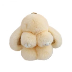 Doux Et Moelleux Lapin Porte - Clés Mignon En Peluche Lapin Porte - Cclés En Peluche Lapin Porte - Clés En Fausse Fourrure Porte - Clés Pompon Porte - Clés Décoration (Beige (13 cm)) (J&J Studio, neuf)