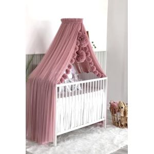 Baby Fancyroom Ciel de lit pour lit de bébé, vieux rose, princesse, moustiquaire, lit d'appoint, décoration de chambre de bébé, baldaquin pour chambre d'enfant, en tulle de qualité supérieure (Baby Fancyroom, neuf)