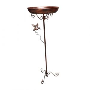 Sharplace Abreuvoir Oiseaux Exterieur, Bain d'oiseaux sur Pied, Mangeoire Oiseaux Hauteur 62cm, Plateau de Diamètre 24.2cm, Mangeoire Oiseaux Exterieur sur Pied pour Porche, Clôture, Jardin, Terrasse (RT Technology, neuf)