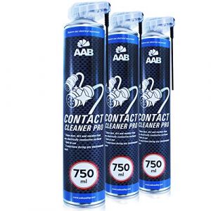 AAB Contact Cleaner PRO 750ml - 3 Pi&egrave;ces - Agent Puissant De Nettoyage Des Contacts &ndash; Spray Contact Electrique, Nettoyage Moteur, Desoxydant Electronique, Nettoyant pour Carburateur, Moteur (AAB Seller FR, neuf)