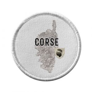 Ecusson Thermocollant Vetement Rond 7cm - Corse D&eacute;partement Ile France Bastia Carte Ancienne Rare - Patch a Repasser pour Reparation ou Customisation T-shirt Sac Jeans Imprime en France (FabulousBOUTIK, neuf)