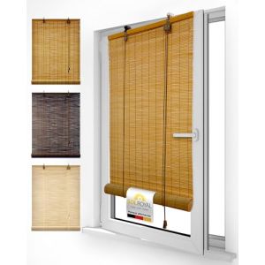 Sol Royal Store Enrouleur Bambou 80x160 cm B86 &ndash; Store Bambou Exterieur Int&eacute;rieur sans Percage avec Fixations Klemmfix &ndash; Bois Naturel avec Clip de S&eacute;curit&eacute; Enfant &ndash; Marron Clair (Brandvin, neuf)