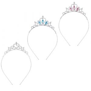 SULIUDAJI Lot De 3 Serre-Tête Princesse Couronne Tiare Fille Bandeau Tiare Strass Cristal Perle Tiare Tête Couronne Couronne Pour Femme Fille Mariage Bal Fête Strass Strass Alliage (UAB WSVLKE LT, neuf)