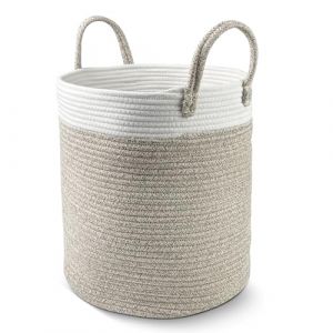 Fsaklaskdy 53L Panier a Linge, Grand Pliable Panier Rangement en Coton, Corbeille a Linge Sale Avec Poign&eacute;e pour Jouet, Buanderie, Chambre d'Enfant, Salon, Salle Bain Paniere Tress&eacute; Fabriqu&eacute; &agrave; la Main (BUSUIOC AISEO S.R.L., neuf)