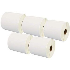 5 Compatibles Rouleaux 100mm x 50mm Étiquettes thermique pour Zebra GK420d GK420t GC420d GX420d GX420t GC420t GX430t GT800 LP2844 TLP 2844 Citizen CL-S521 CL-S621 CL-S631 (1000 Étiquettes par Rouleau) (Printing Saver, neuf)