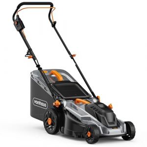 VonHaus Tondeuse à Gazon 1800 W - Tondeuse de Jardin Filaire pour Tous Types d'herbe - Sac de Ramassage 52 L, Guidon Réglable en Hauteur, 5 Réglages de Tonte, Poignée de Transport (VonHaus EU, neuf)