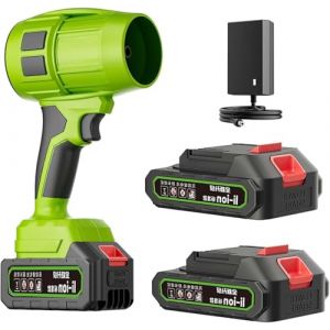 Seese Pro Souffleur Aspirateur &Eacute;lectrique sans Fil - Portable, 35000 RPM Ultra Puissant, 40 Minutes d'Autonomie, L&eacute;ger pour Jardin, Cour, Feuilles, Pelouse (Green,2 Batterie) (outogo, neuf)