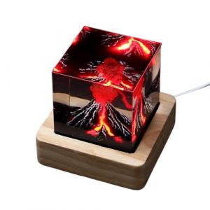 Veilleuse Volcan, Ornement Lampe &agrave; Lave Volcan Eruption, Min-i Lampe &agrave; Lave Lampe de Nuit en R&eacute;sine Epoxy D&eacute;coration, Veilleuse Cr&eacute;ative Lampe en R&eacute;sine Lumi&egrave;re d'Ambiance,Veilleuse Volcan &agrave; Charge (Zhaotaia, neuf)