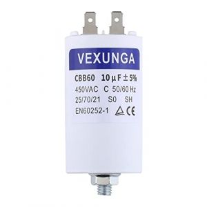 VEXUNGA Condensateur Demarrage Moteur 10uF 450V CBB60 Condensateurs de Démarrage 10 MFD 450 Volt 40x70MM Connecteur M8 10 µF 50/60Hz pour Pompe Piscine (VEXUNGA-EU, occasion)