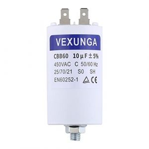 VEXUNGA Condensateur Demarrage Moteur 10uF 450V CBB60 Condensateurs de Démarrage 10 MFD 450 Volt 40x70MM Connecteur M8 10 µF 50/60Hz pour Pompe Piscine (VEXUNGA-FR, neuf)