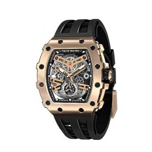 TSAR BOMBA Montre de Luxe pour Homme Montres automatiques Homme Étanche à 50 m Mouvement mécanique Japonais Tonneau Boîtier en Acier Inoxydable Verre Saphir Montre Visage Cool Unique Mode Cadeau (SAPPHERO L'Atelier du Temps, neuf)