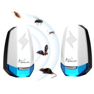 ZoneYan Lot de 2 Répulsif Souris Ultrason, Répulsifs à Ultrasons pour Souris, Anti Souris Ultrason pour Souris, Anti-Rats, Cafards, Mouches, Moustiques, Araignées, pour Maisons, sous-Sols Et Jardins (kitteny, neuf)