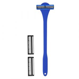 Rasoir de dos pour homme, outil de toilettage 2 en 1, poignée ergonomique multi-angle, tondeuse à cheveux et masseur, design à double usage, conçu avec des couteaux en acier inoxydable, 46 x 8,1 cm (YihuoRiqie, neuf)
