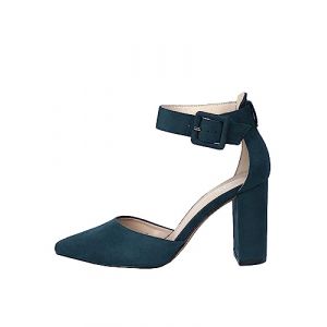 Rio Fiore Escarpins, Escarpins &agrave; Talons, Chaussures &agrave; Bride Cheville, Vert fonc&eacute;, 8.5 cm Talon Bloc, Textile, Femme Escarpins, 2062A-9-J-3 (Dark Green, 38 EU) (United Brands, GmbH, neuf)