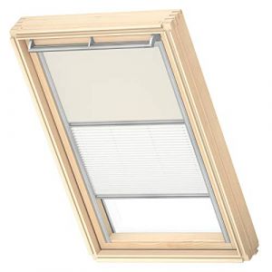 VELUX Original Store Duo Occultant et Tamisant, Cadre Argenté, MK06, Beige Clair (store-fenetredetoit, neuf)