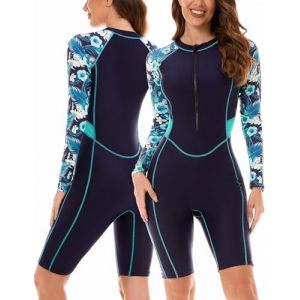 SEAUR UPF 50+ Rashguard Une pièce Femme Maillot de Bain Femme 1 Pièce Sports Nautiques Maillot de Bain Shorty Fille Femme L (MANDIGLO, neuf)