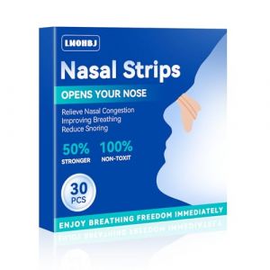 30 Pièces Nasal Strips Bandelette Nasales,Dispositifs anti Ronflement Efficace Puissant,Ecarteur Nasal Taille Large Patch Anti Bandelette Nasales Pour une Meilleure Respiration (LMOHBJ-FR, neuf)