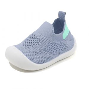 Enfant Fille Chaussures pour b&eacute;b&eacute; gar&ccedil;ons filles chaussures chaussettes respirantes non-marchantes chaussures de premi&egrave;re marche avec semelle en caoutchouc souple Chaussures (Light Gray, 23 Toddler) (⭐️⭐️⭐️⭐️⭐️XIAOQI-FR, neuf)