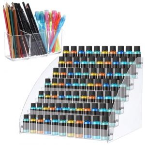 Organisateur de peinture, tubes acryliques à l'huile, articles d'organisation, 7 niveaux porte-stylo à 3 compartiments, bouteille de stockage d'encre (ouyaer JIN, neuf)