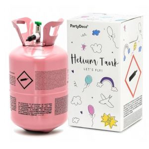 Bouteille d'h&eacute;lium pour 30 Ballons (non inclus) Cylindre d'h&eacute;lium - Pour gonfler les ballons en latex et aluminium - Gaz pour ballons (rose, 0,20 m3) (happenings-decorations, neuf)