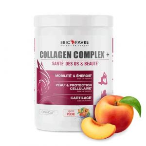 COLLAGENE COMPLEX + - Collag&egrave;ne Bovin Hydrolys&eacute; Type 1 &agrave; 5 - Articulations, Mobilit&eacute; et Energie - Beaut&eacute; et Antioxydant - Vitamine C, Acide Hyaluronique - 300g - Saveur P&ecirc;che - Eric Favre (Eric Favre - Boutique Officielle, neuf)