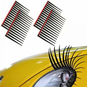 Cils De Voiture, Autocollants De Phares De Voiture Noir Auto Cils Car-Styling Autocollant Décoratif, 4 Pièces (Deppr, neuf)