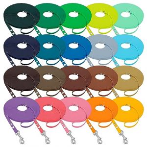 Laisse Biothane Superflex 3 à 15 m de long avec dragonne, 9 mm de large, 8 coloris disponibles (bio-leine, neuf)